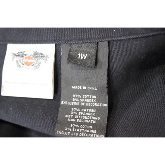 HARLEY DAVIDSON  Y2K Black Vest Biker Corset Lace Up Back  Women Stretch 1W - Picture 8 of 12